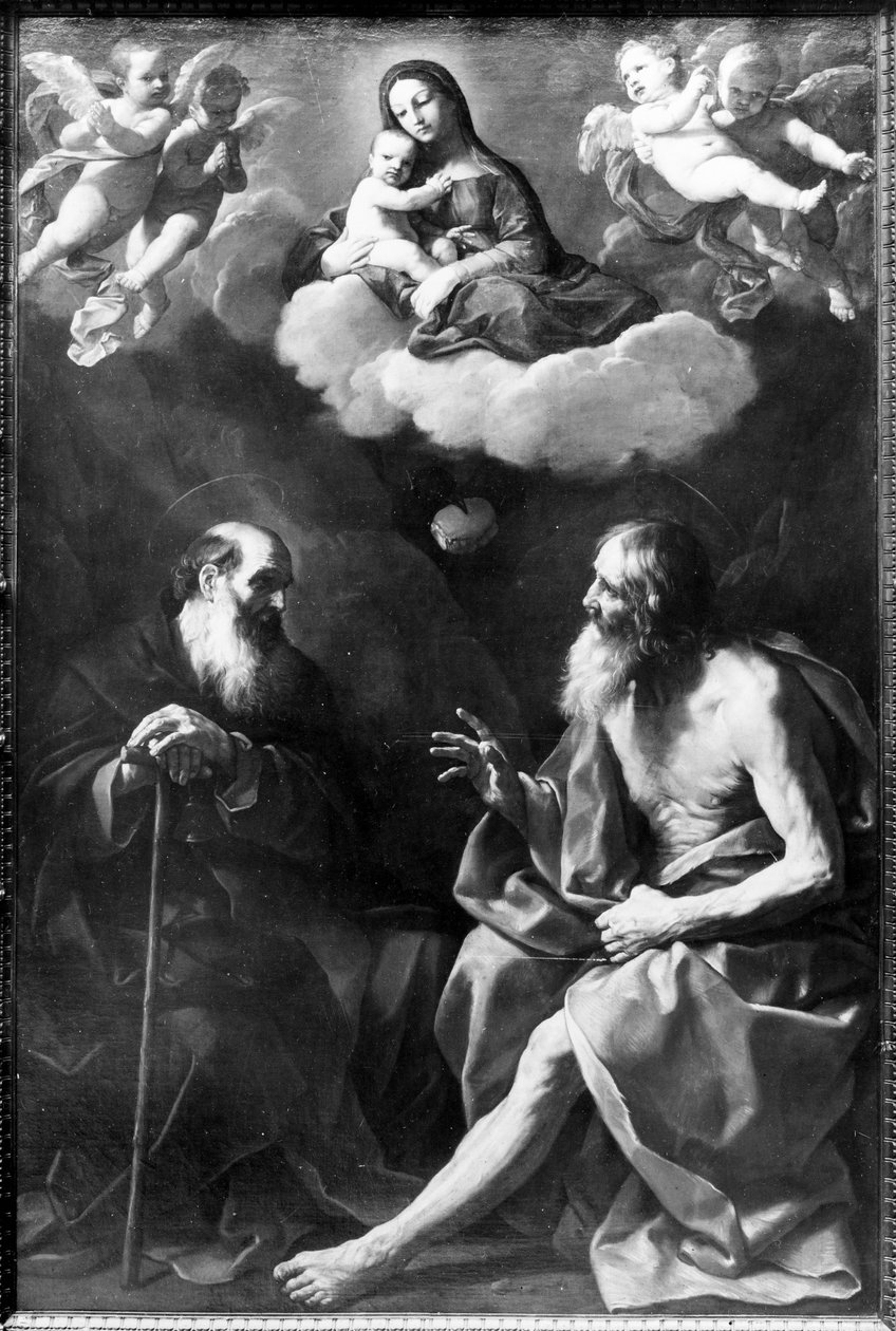 Eremitterne Paulus og Antonius i ørkenen af Guido Reni
