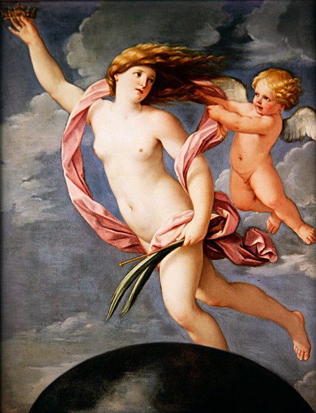 Fortuna med en krone (olie på lærred) af Guido Reni