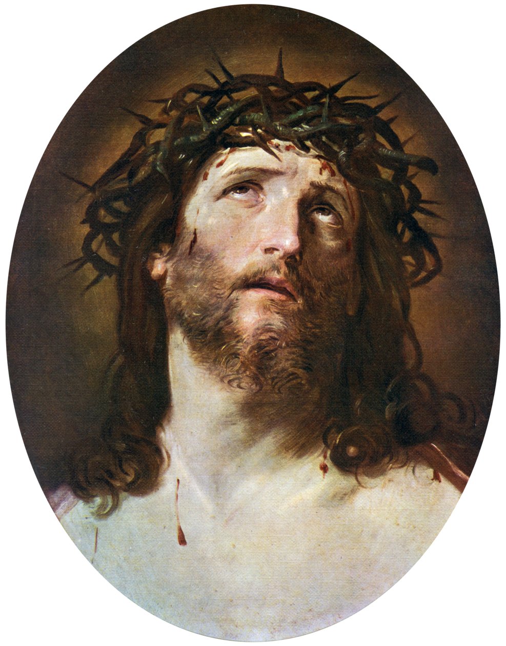 Kristi hoved kronet med torne, 1622-1623, 1912. af Guido Reni