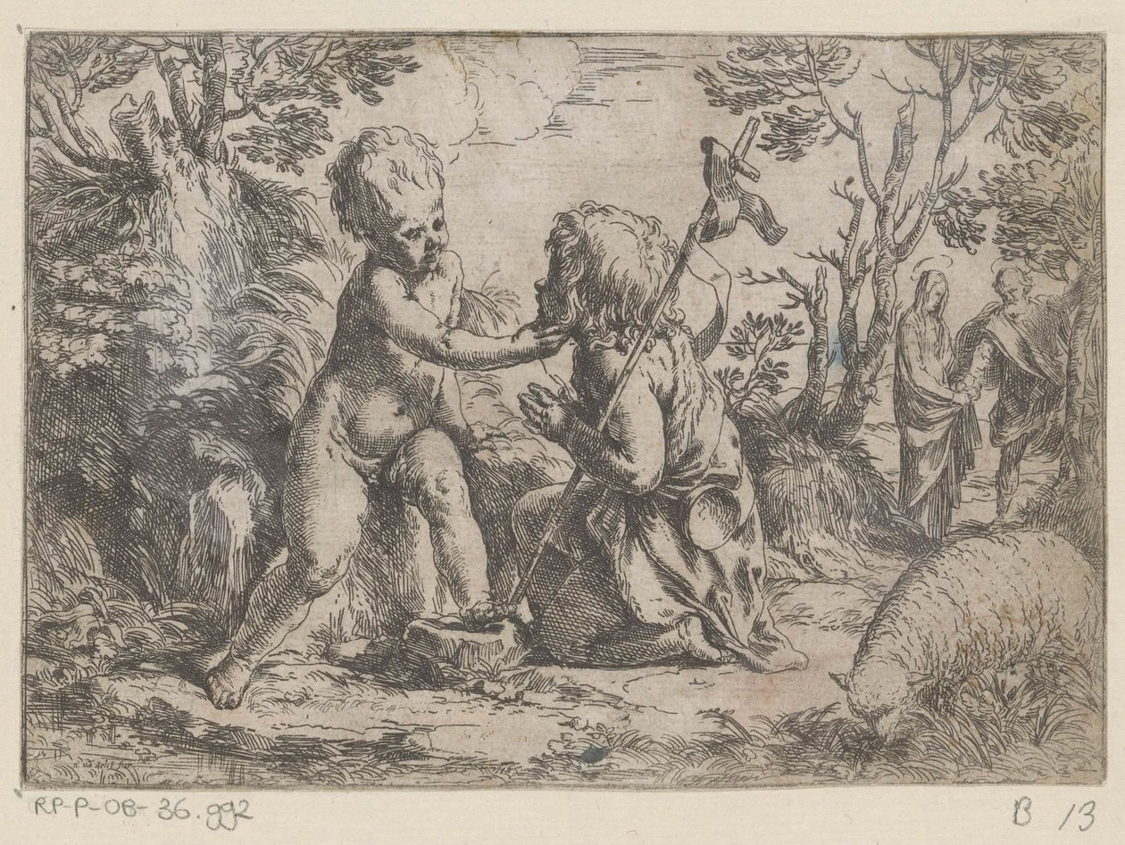 Kristusbarnet og den unge Johannes Døberen af Guido Reni