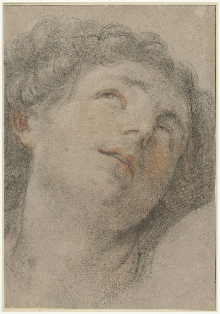 Hovedet af Saint Sebastian, kigger opad af Guido Reni
