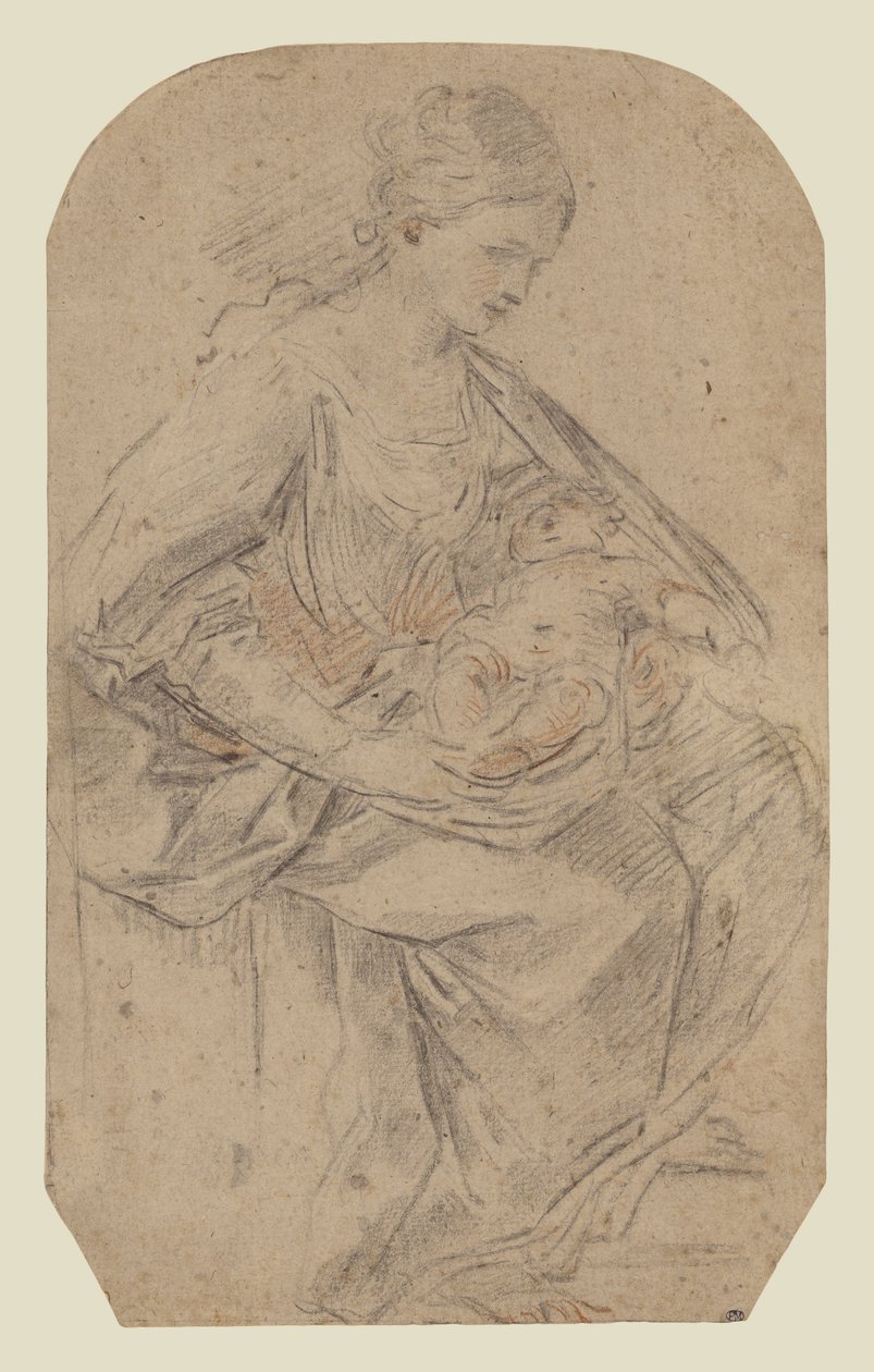 Fødselskirken (recto); kvinde med turban (verso) af Guido Reni