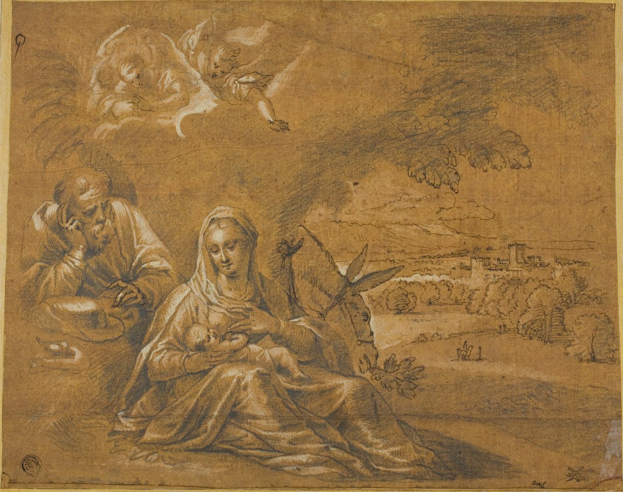Hvil på flyveturen til Egypten af Guido Reni