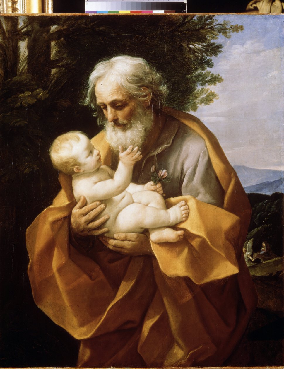 Saint Joseph with Infant Christ, ca. 1620 (olie på lærred) af Guido Reni