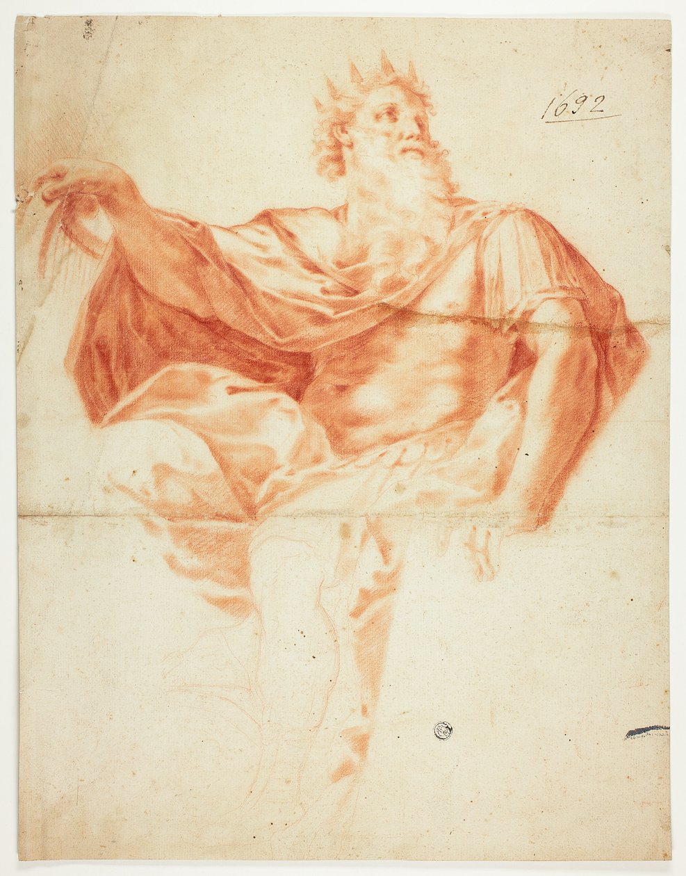 Studie for kong David med harpe og salmebog af Guido Reni