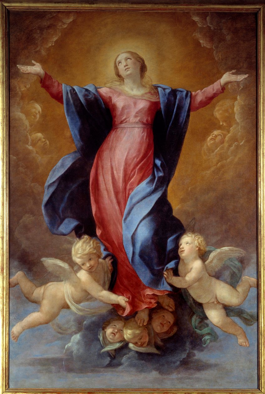 The Assumption of the Virgin Maleri af Guido Reni kaldet Guiden (1575-1642) 1637 Sun. 2,42x1,6 m Lyon, Musee des Beaux Arts af Guido Reni
