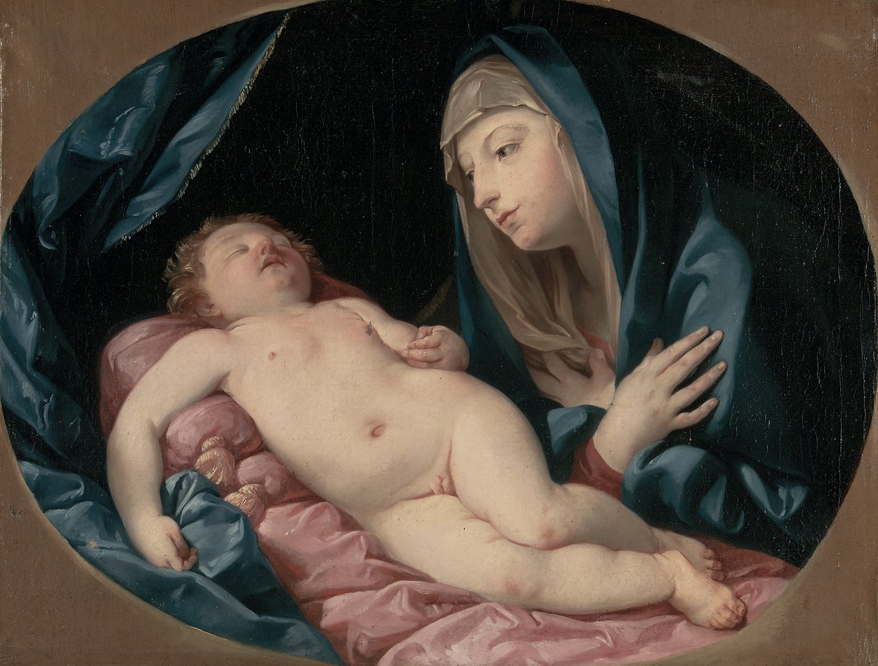 Madonnaen, der forguder det sovende barn af Guido Reni