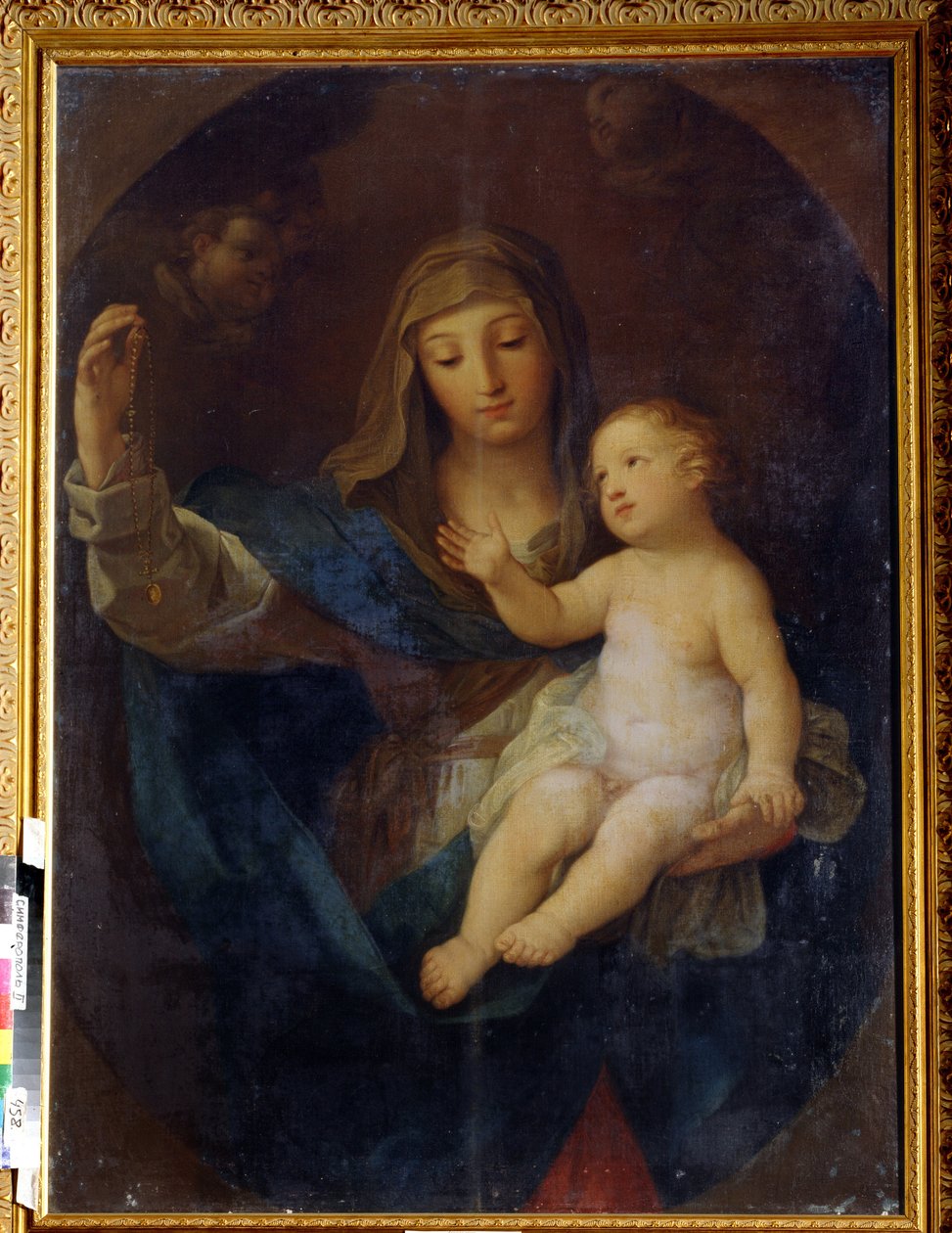 Jomfru og barn (Jomfru og barn). Maleri af Guido Reni (1575-1642). Olie på lærred. Italiensk kunst, barokstil. Regionalt kunstmuseum, Simferopol, Ukraine af Guido Reni
