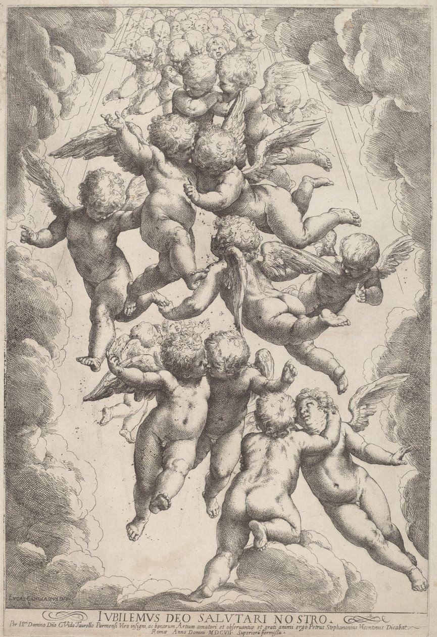 Engle i herlighed af Guido Reni, after Luca Cambiaso