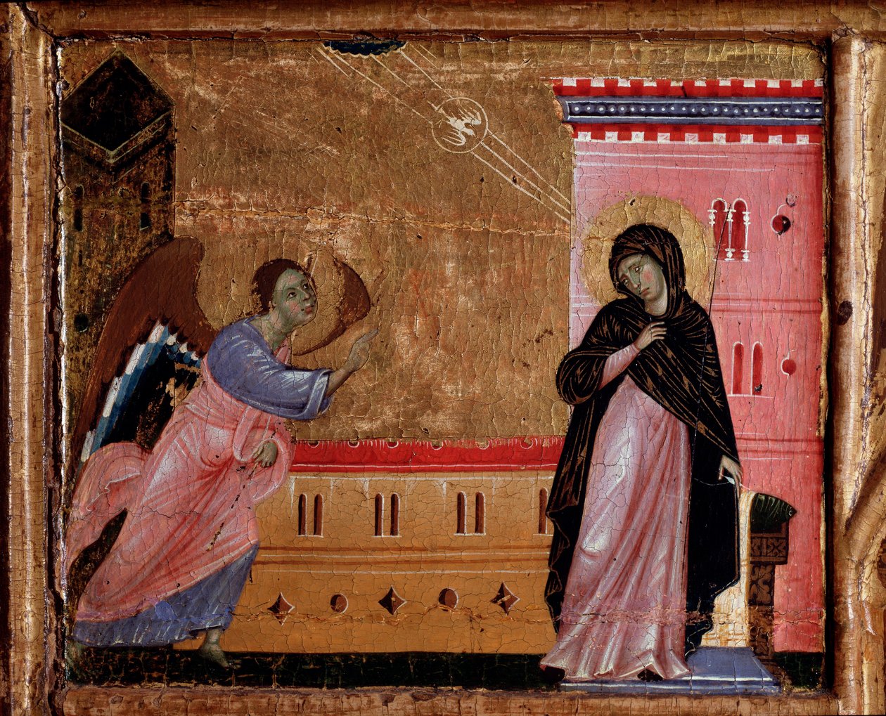 Bebudelsen. Detalje af predellen, ca. 1260-1280 af Guido da Siena