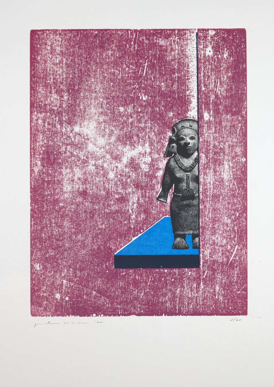 Invisible Room Nº1, 2019 (træsnit og silketryk) af Guilherme Pontes
