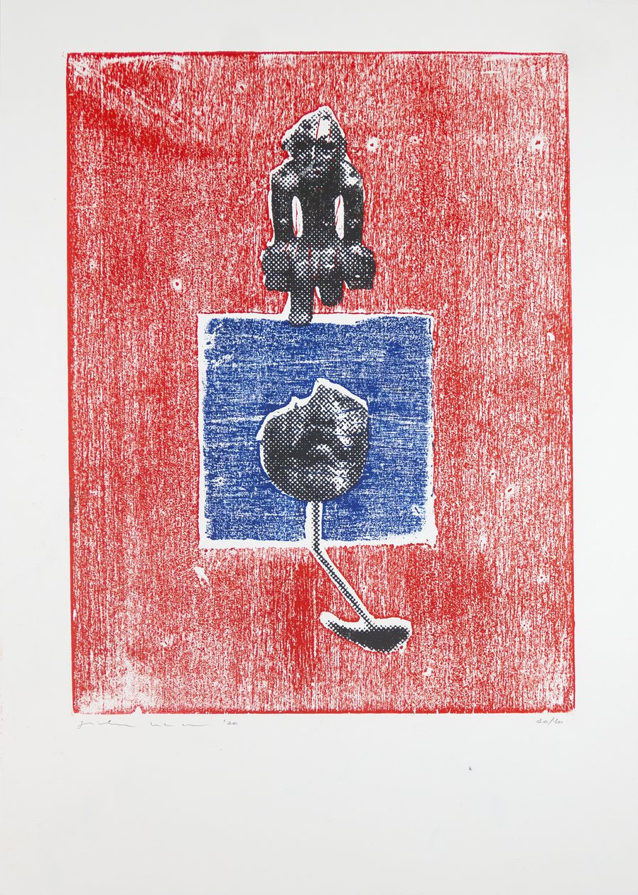 Invisible Room nº3, 2019 (træsnit og silketryk) af Guilherme Pontes