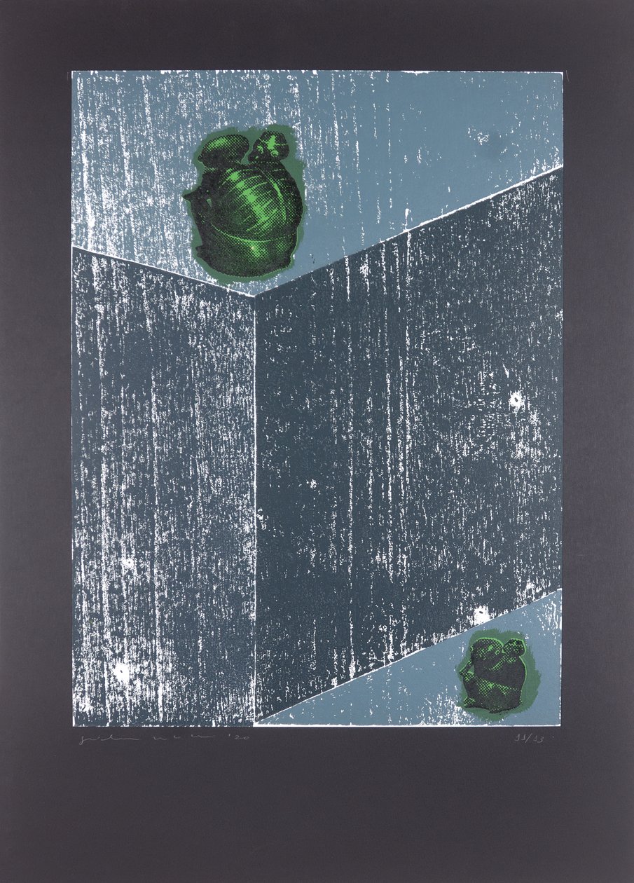 Näkymätön huone nro 8, The Dream Of My Soul, 2019 (puupiirros ja silkkipaino) af Guilherme Pontes