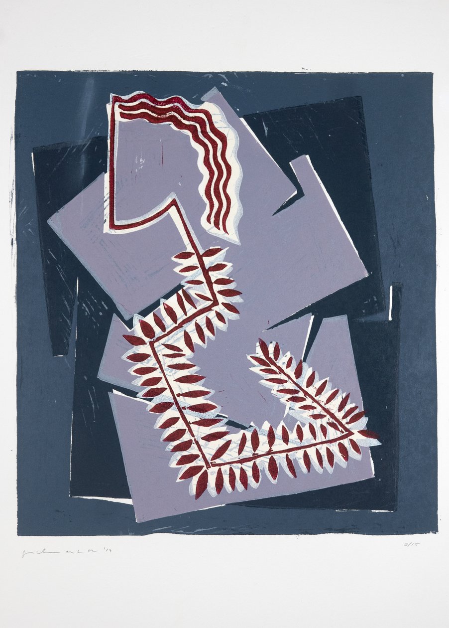 Woman With Fern Nº1, 2019 (linosnit) af Guilherme Pontes