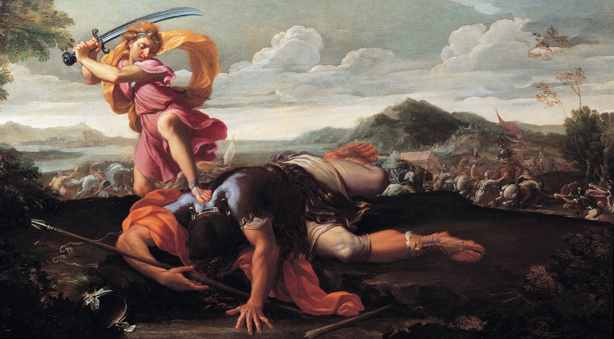 David og Goliat, 1650-1660 af Guillaime Courtois