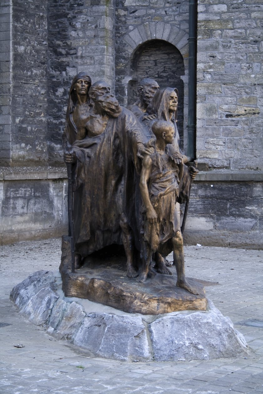 The Blind, 1908 (bronze) af Guillaume Charlier