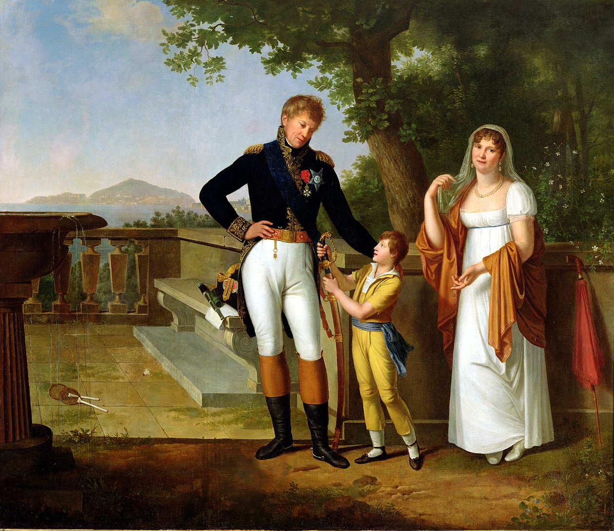 General Rossetti (1776-1840) Kommandant af Napoli og hans familie, ca. 1813 af Guillaume Descamps