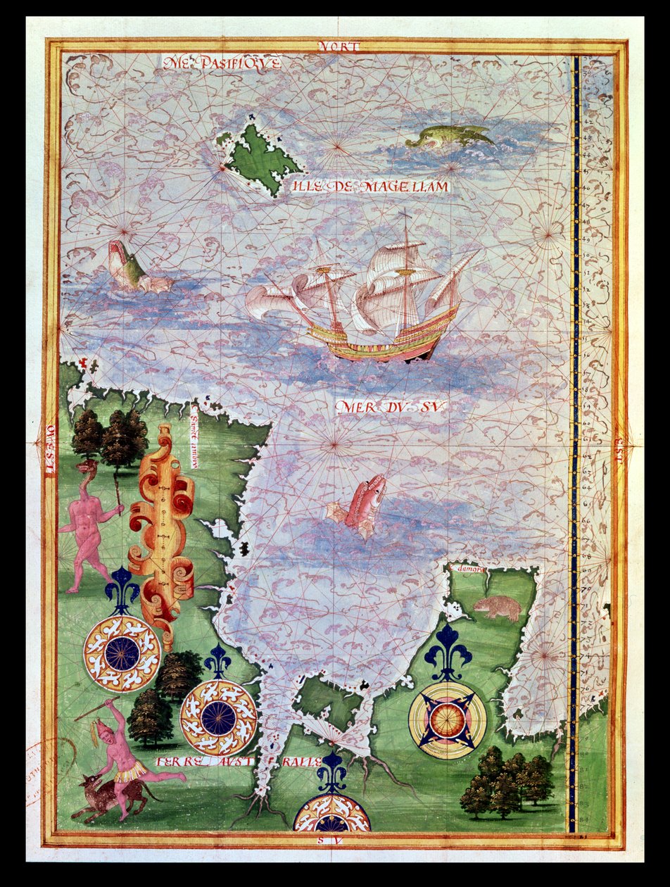 Fol.31v Kort over Australien og Magellan Island fra 
