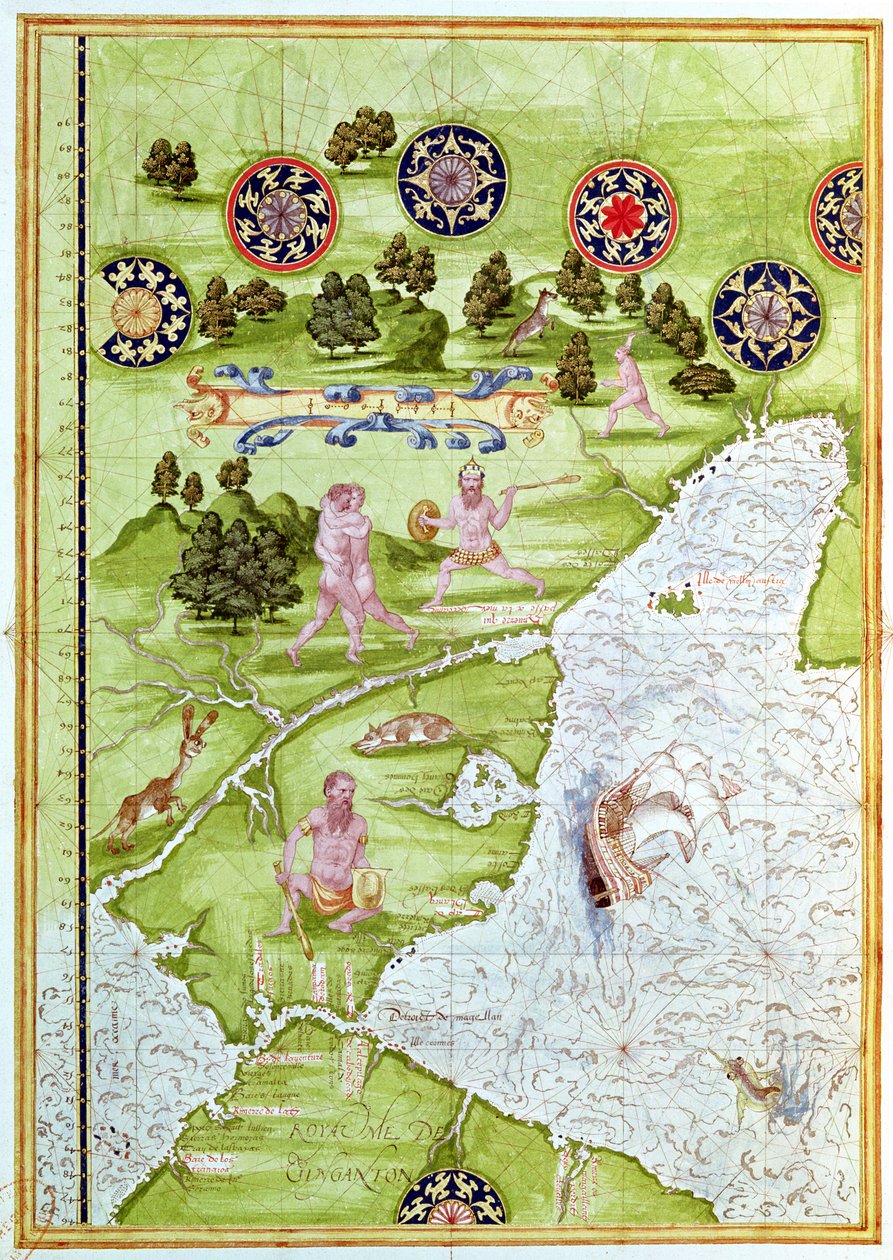 Fol.40v Kort over Magellan-strædet, fra 