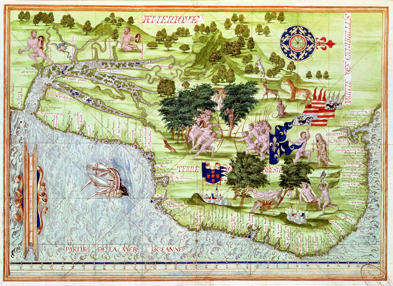 Fol.44v Kort over Brasilien, fra 
