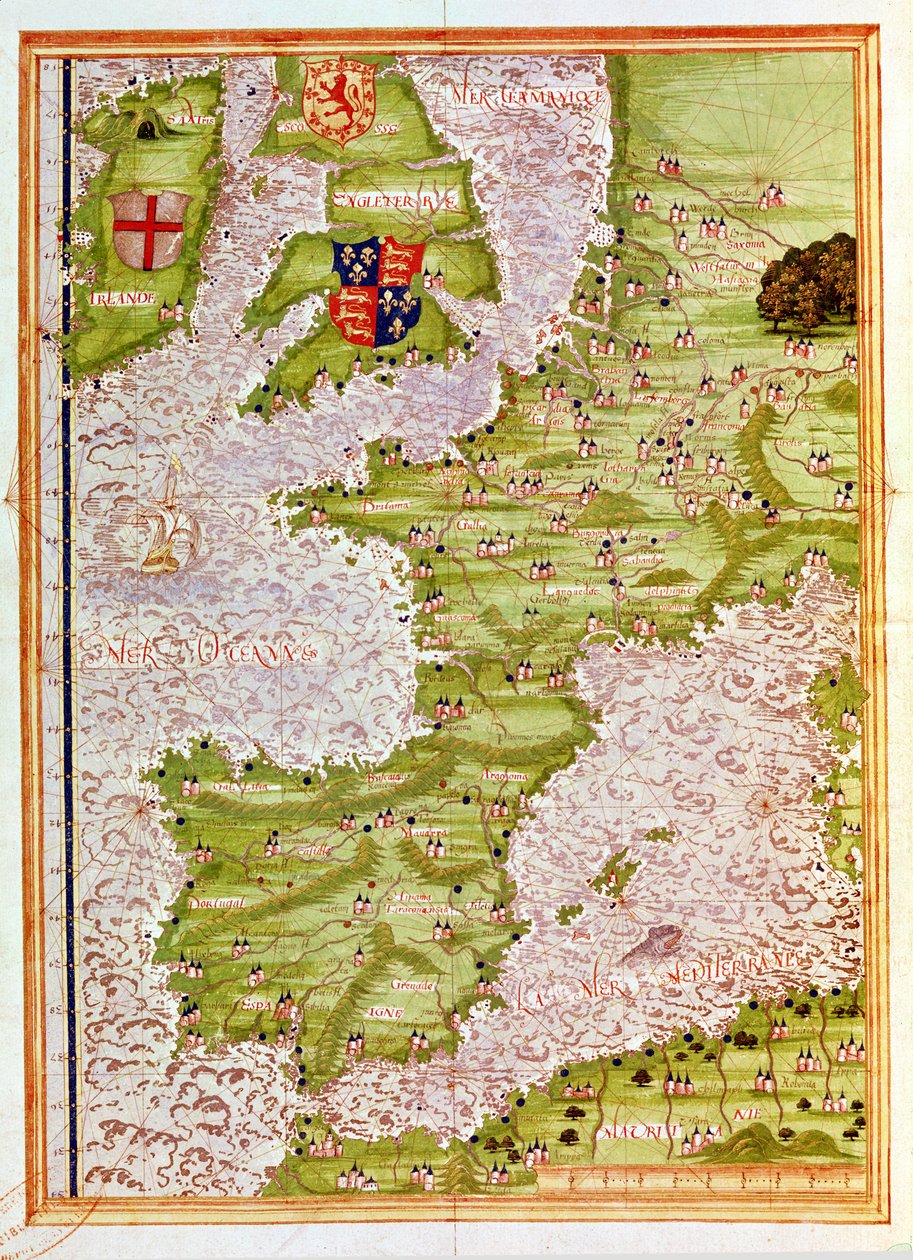 Fol.9v Kort over Vesteuropa, fra 