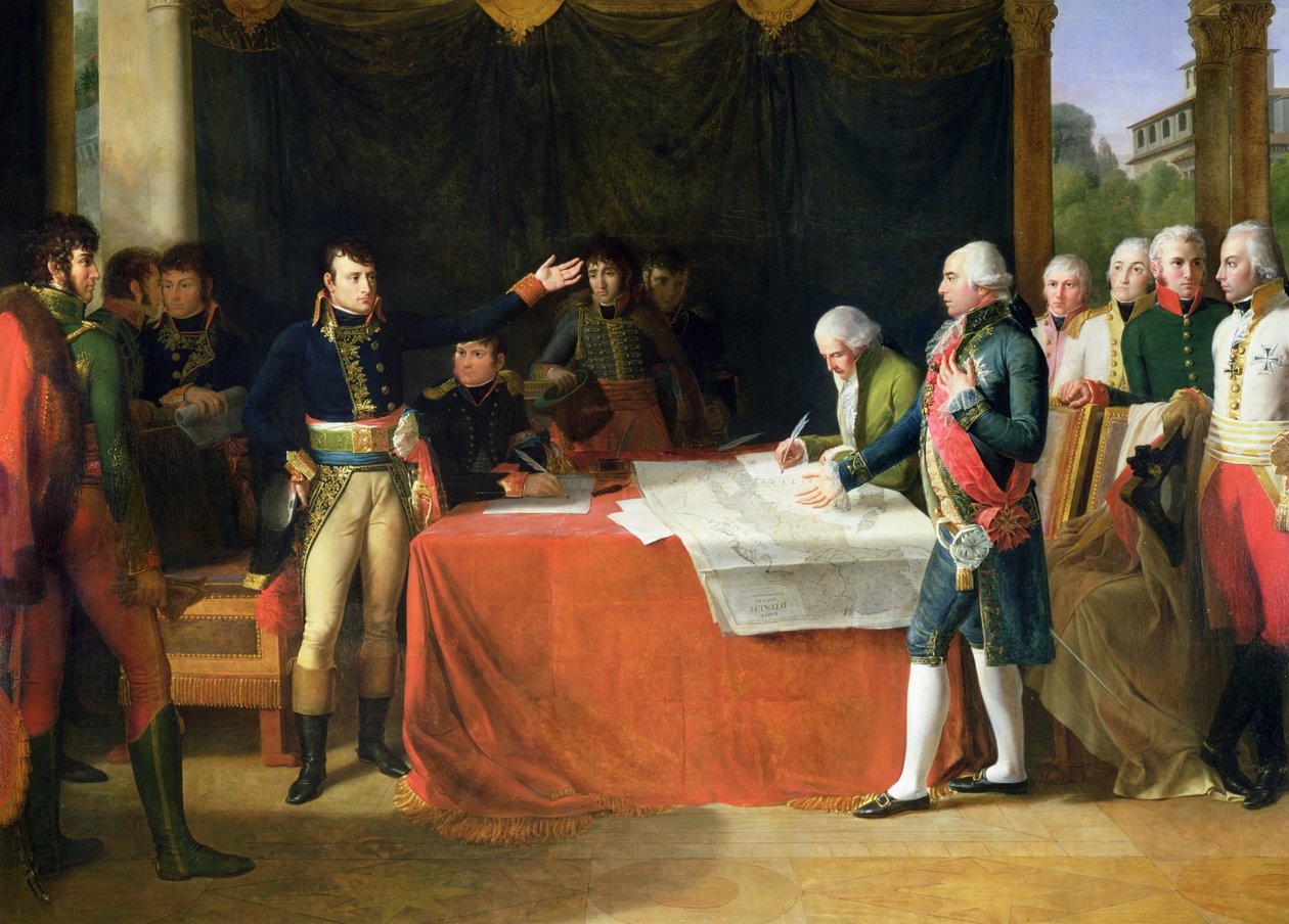 Forberedelser for freden underskrevet i Leoben, 17. april 1797, 1805 af Guillaume Guillon Lethière