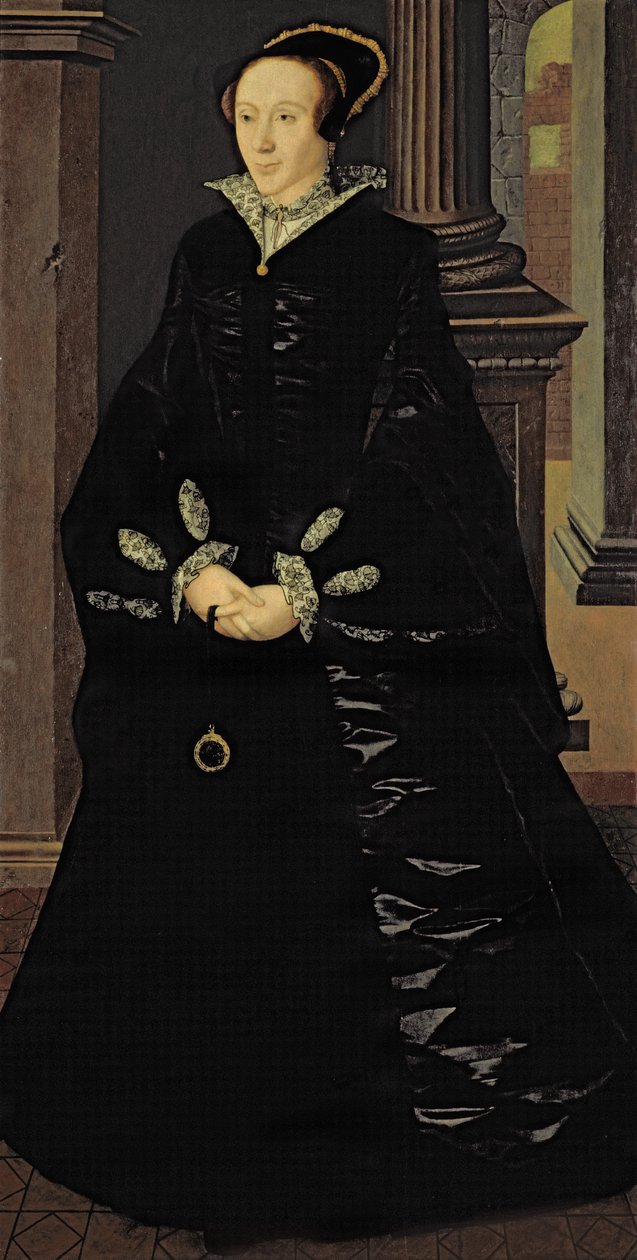Portræt af en dame i sort, sandsynligvis Lady Margaret Arundell, ca. 1553 af Guillaume Scrots