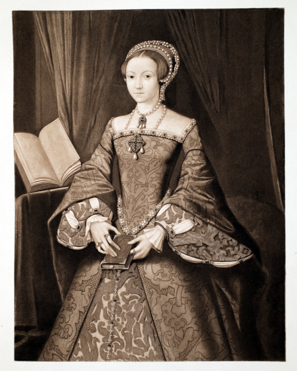 Prinsesse Elizabeth, senere dronning Elizabeth I, ca. 1547, pub. 1902 (collotype) af Guillaume Scrots