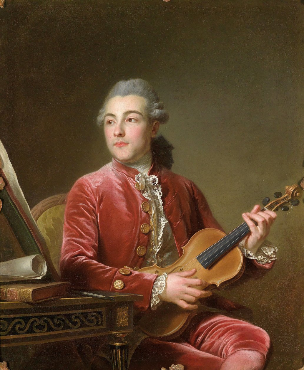 Herre med en violin af Guillaume Voiriot