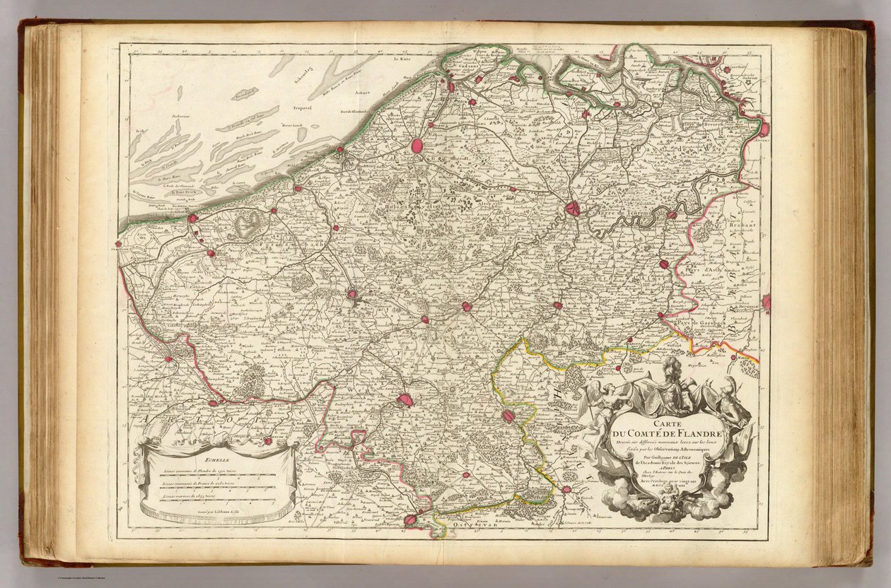 Flandern amt i 1704 af Guillaume de Lisle