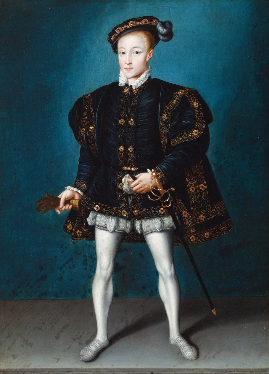 Portræt af Edward VI (olie på panel) af Guillaume (manner of) Scrots