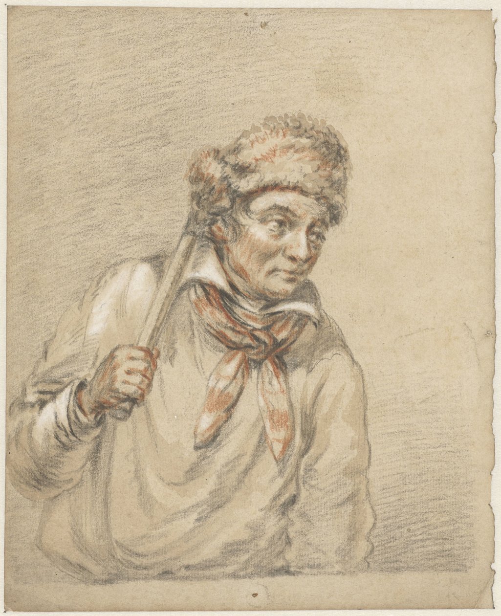 Mand med pelshat på hovedet af Guillaume Anne van der Brugghen