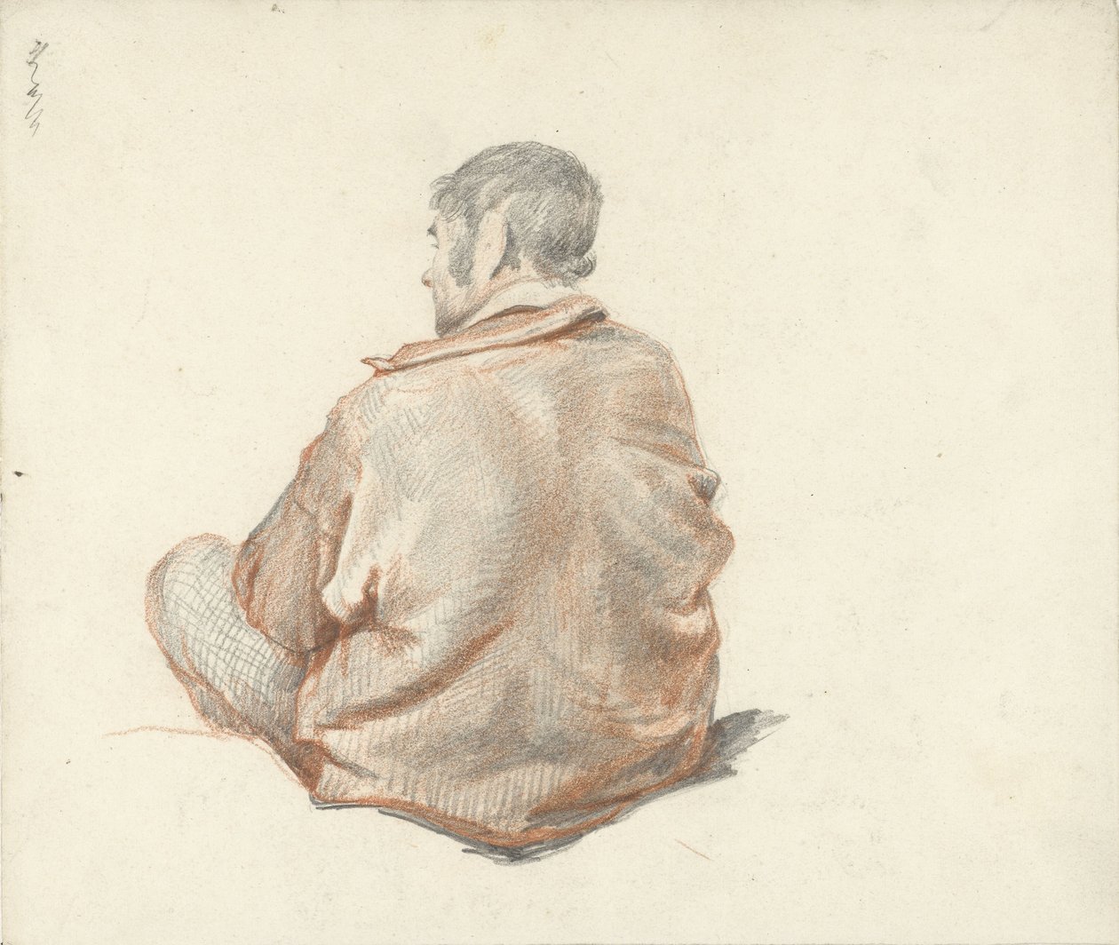 Siddende mand, set bagfra af Guillaume Anne van der Brugghen