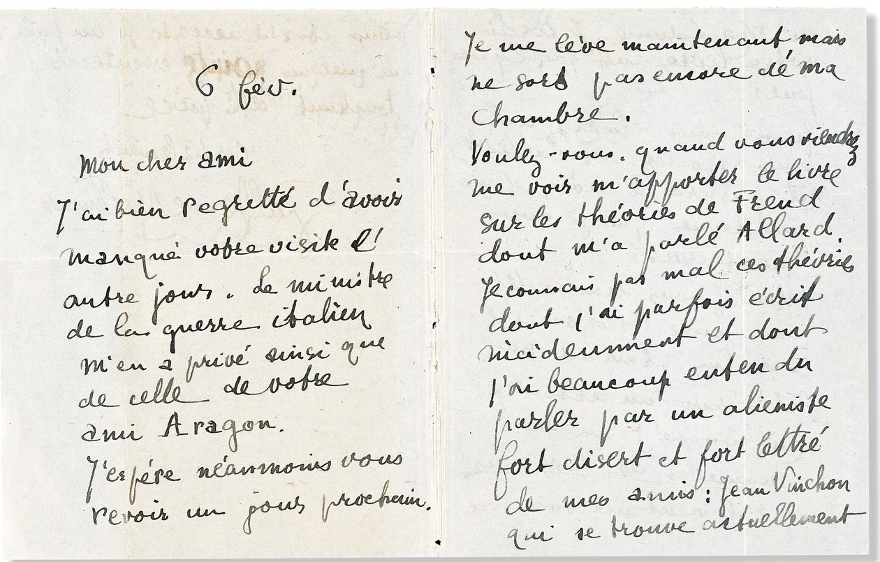 Brev til Andre Breton, 1918 af Guillaume Apollinaire