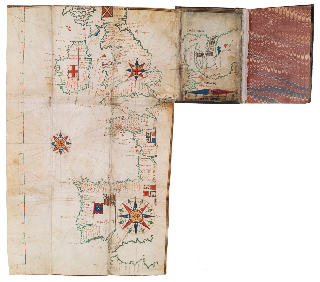 Lommeatlas og nautisk almanak, ca. 1546 (pergament) af Guillaume Brouscon