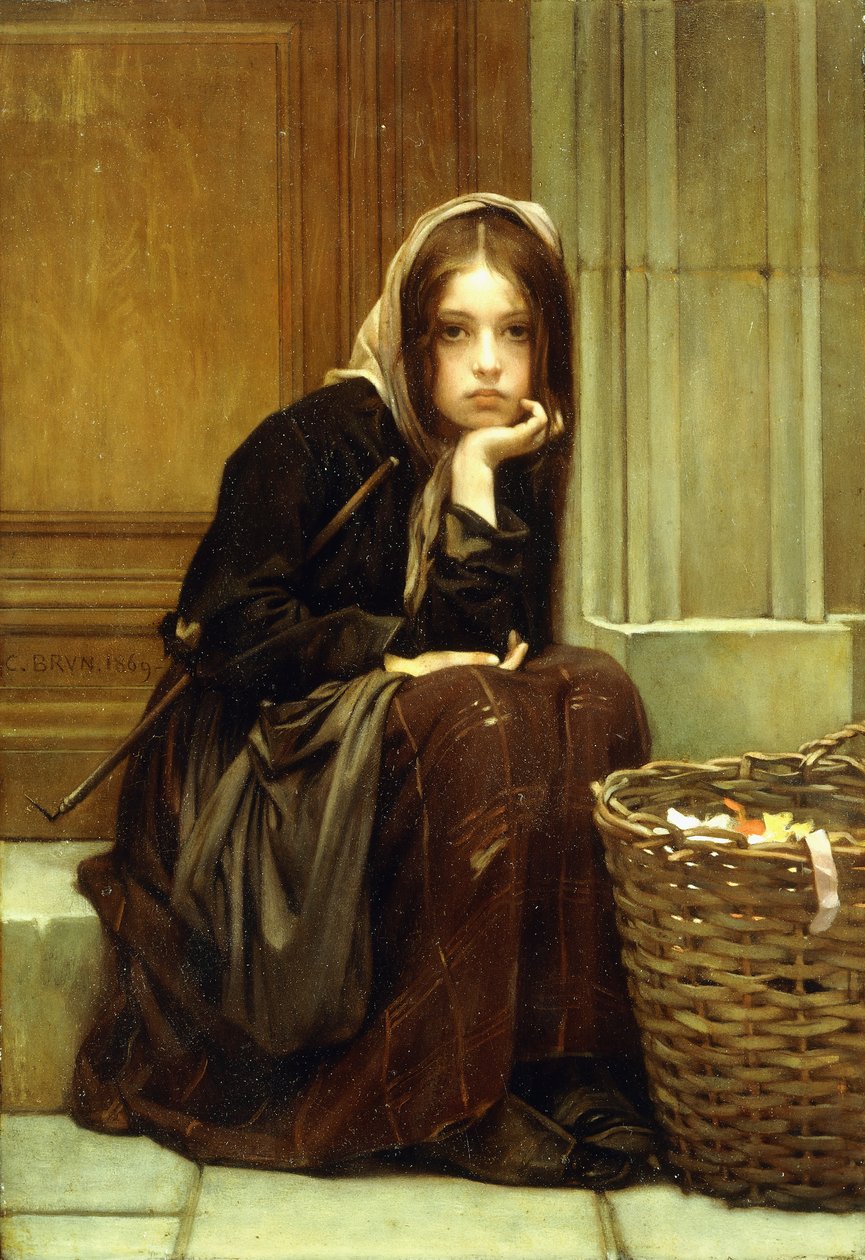 En kurv med bånd, 1869 af Guillaume Charles Brun