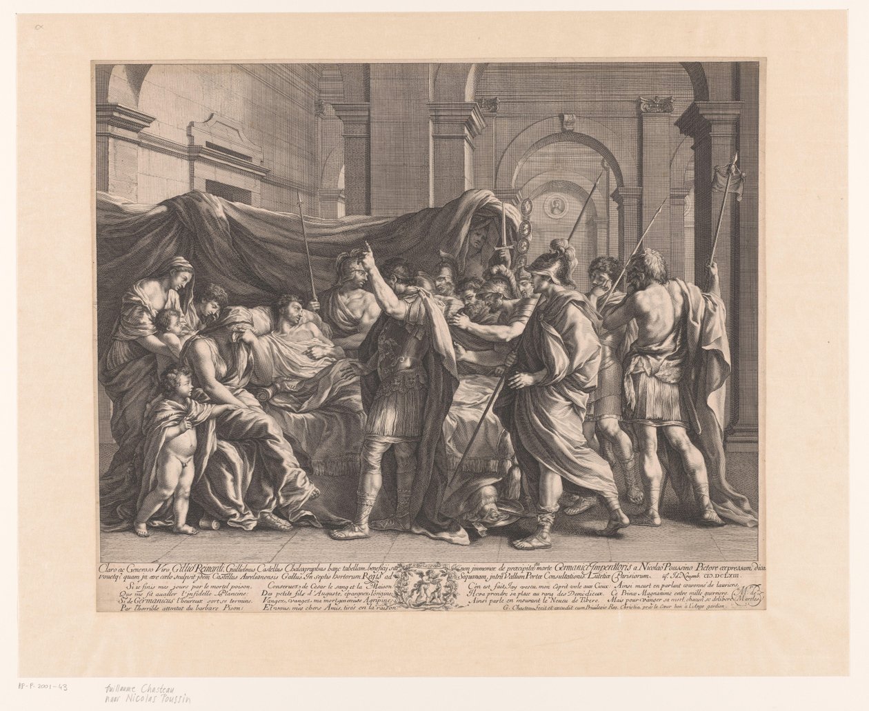 Germanicus på sit dødsleje af Guillaume Chasteau
