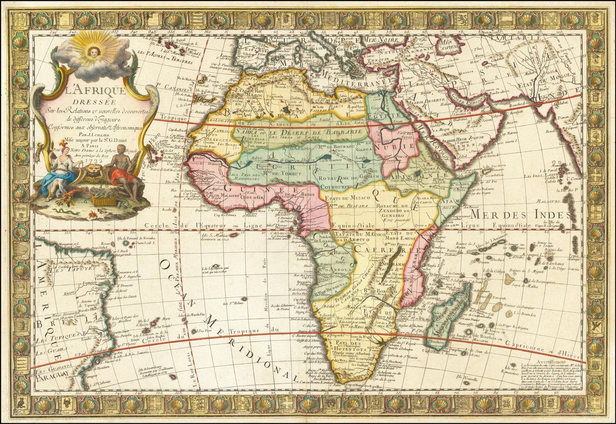 Kort over Afrika fra 1732 af Guillaume Danet af Guillaume Danet
