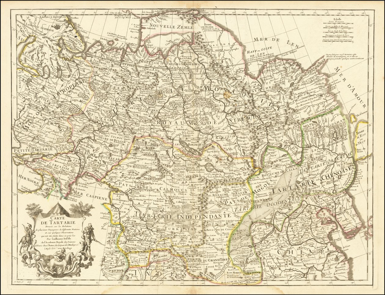 Kort fra 1706 - Kort over Tartariet af Guillaume Delisle