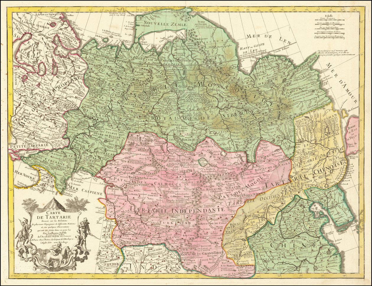 1706-kort over Tartariet af Guillaume de L