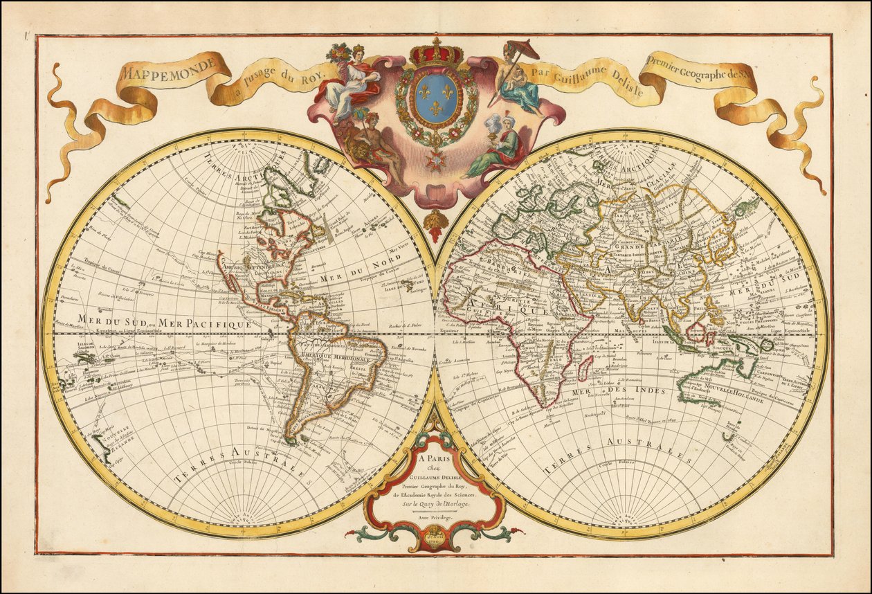 Verdenskortet fra 1720 - Mappemonde a l