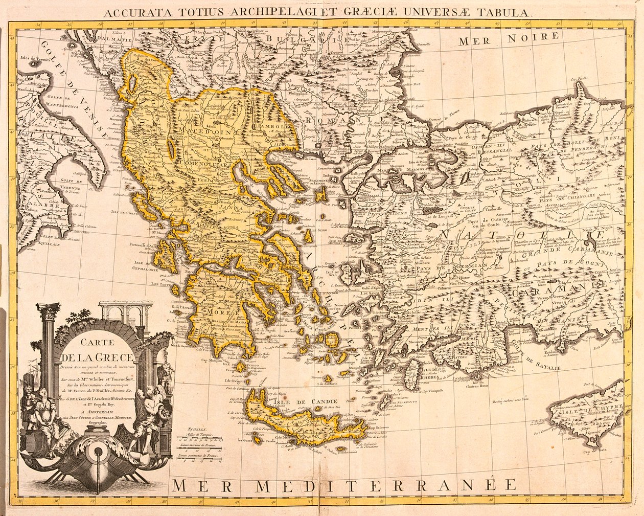 Albanien, store dele af Grækenland (undtagen nordøst), store dele af Republikken Makedonien (undtagen nord) af Guillaume Delisle