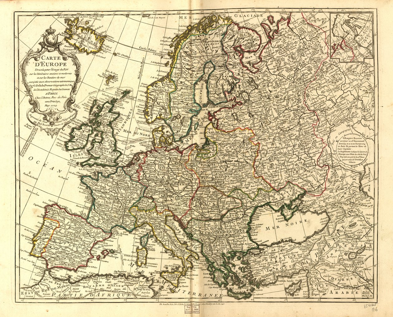 Kort over Europa. LOC 97683588 af Guillaume Delisle