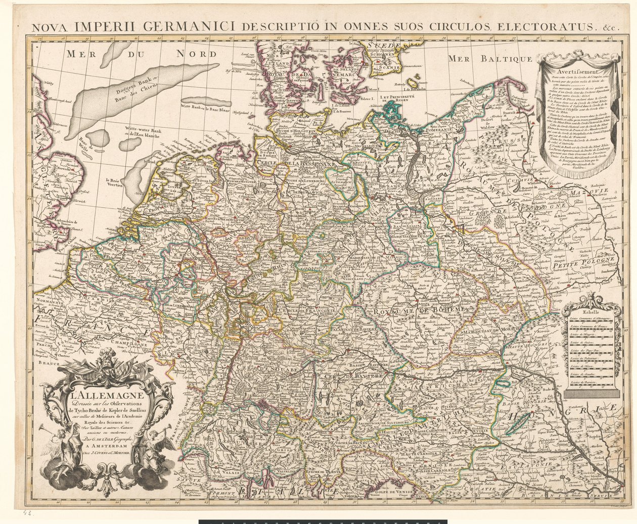 Kort over Tyskland af Guillaume Delisle