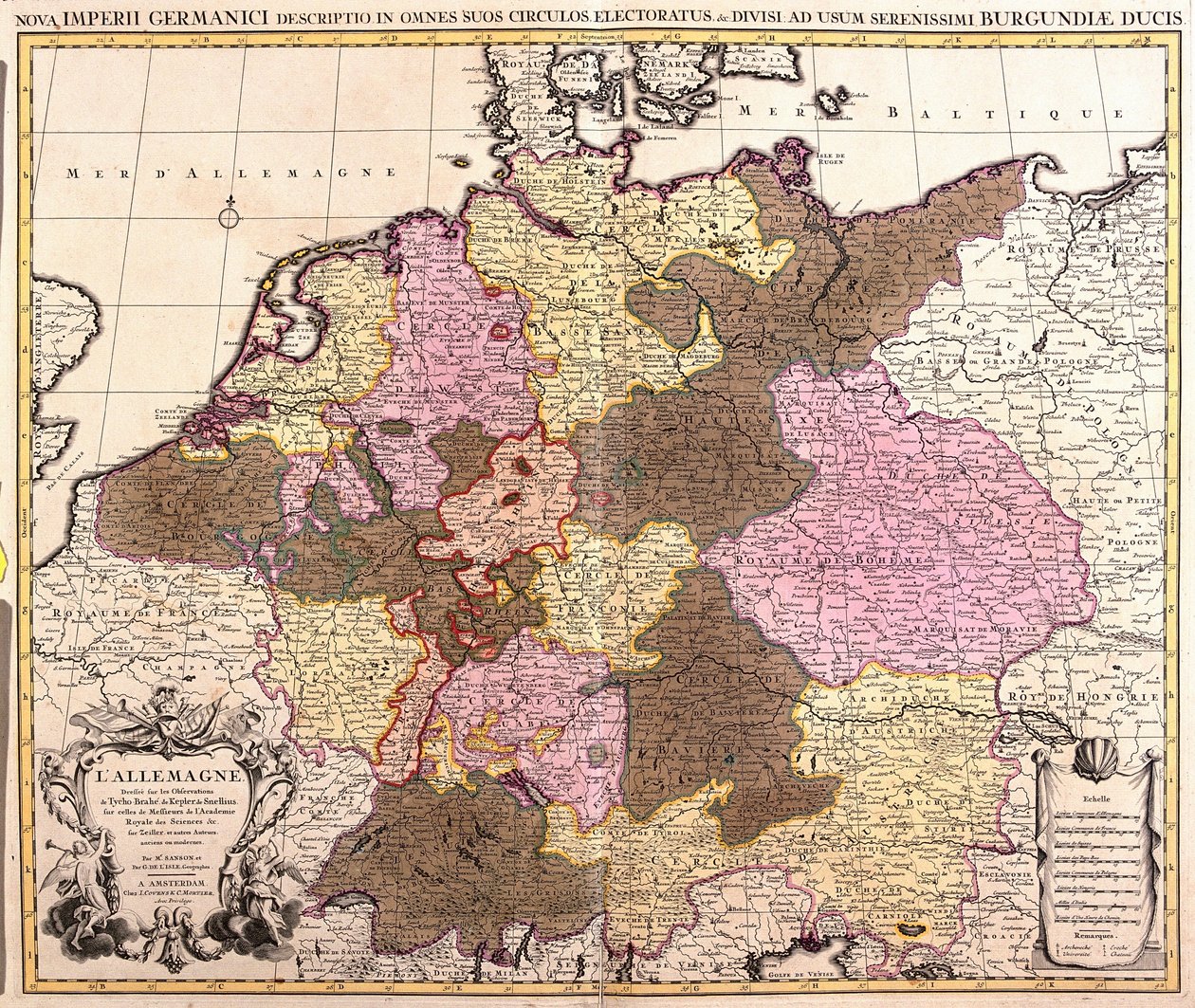 Kort over Tyskland (radering af Guillaume Delisle