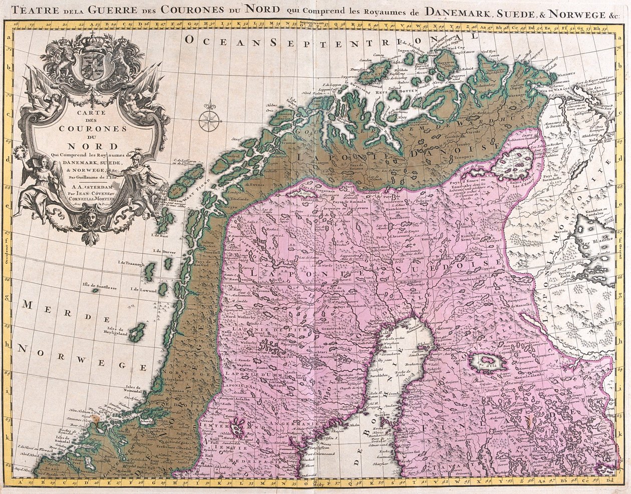 Nordnorge, Sverige, Finland af Guillaume Delisle