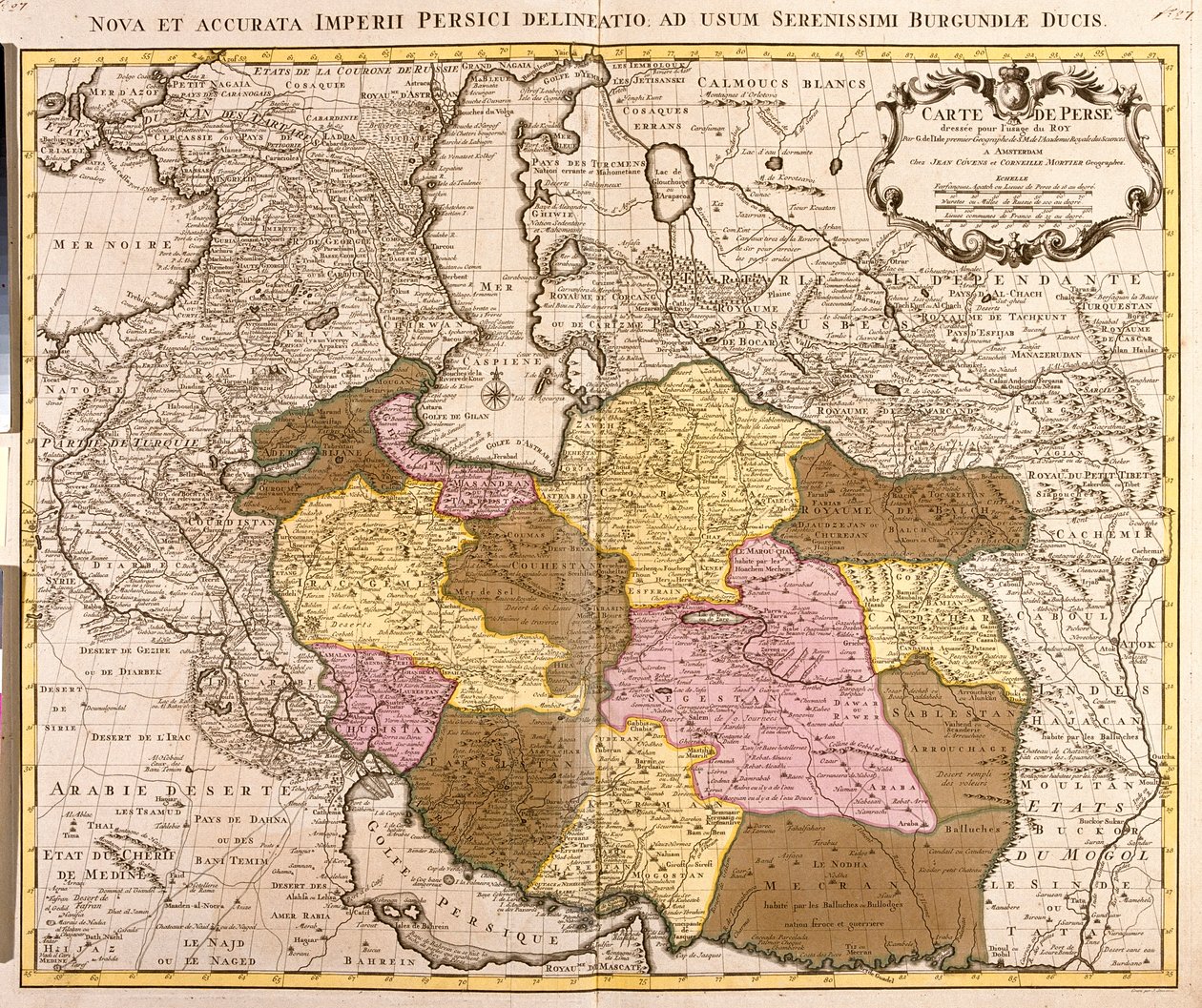 Det sydvestlige Turkmenistan, Iran, det vestlige Afghanistan, det vestlige Pakistan af Guillaume Delisle