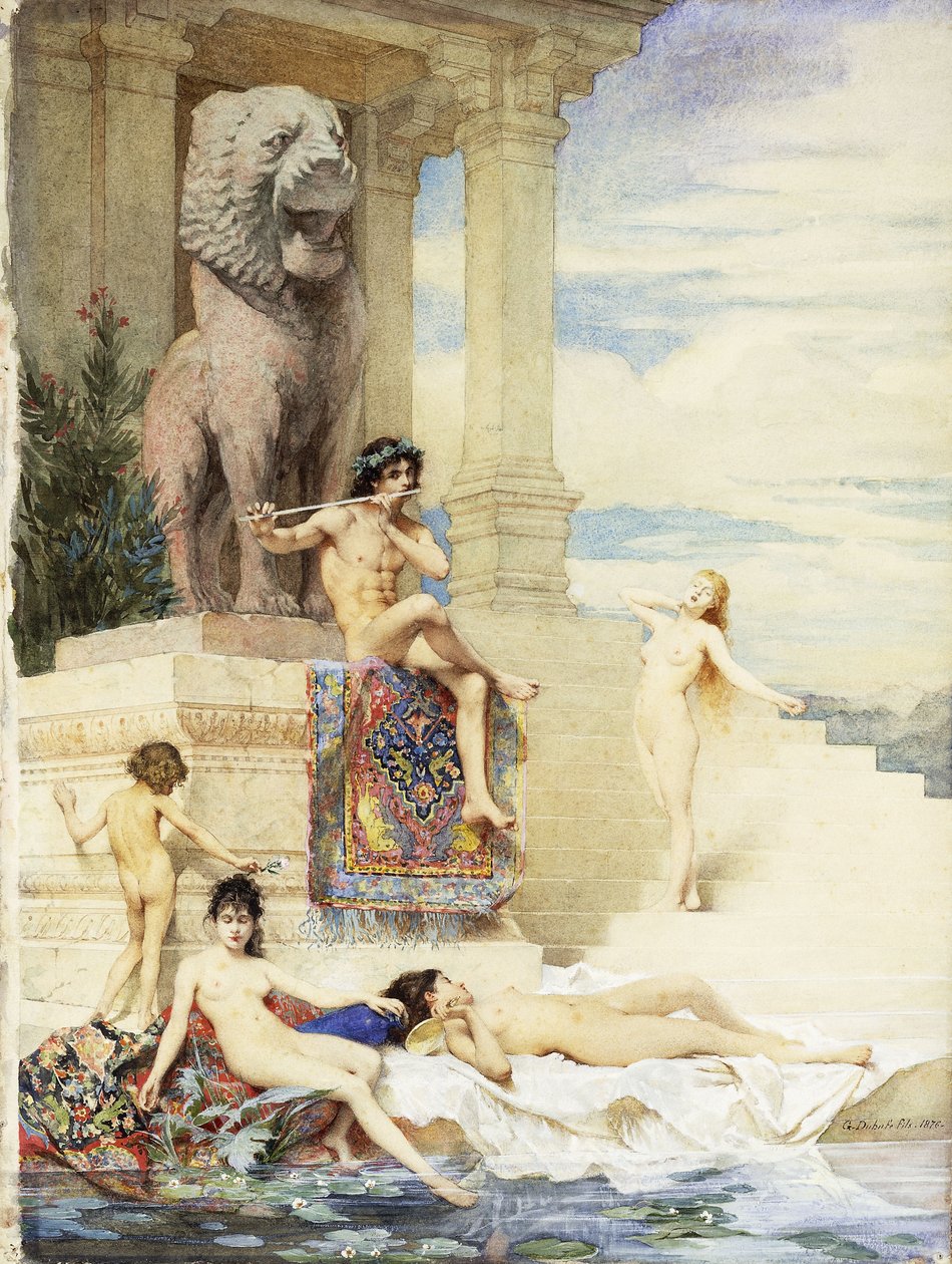 Elfenbensfløjten: La Flute d"Ivoire, 1876 af Guillaume Dubufe