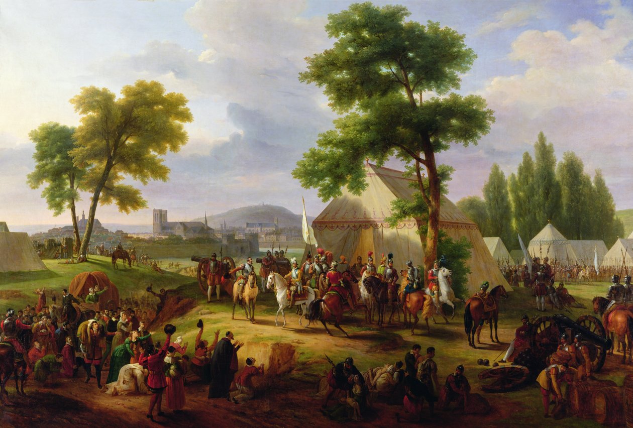 Belejring af Paris af Henri IV (1553-1610) i 1593, 1818 af Guillaume Frederic Ronmy