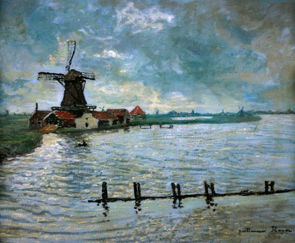 Vindmølle i Holland af Guillaume Georges Roger